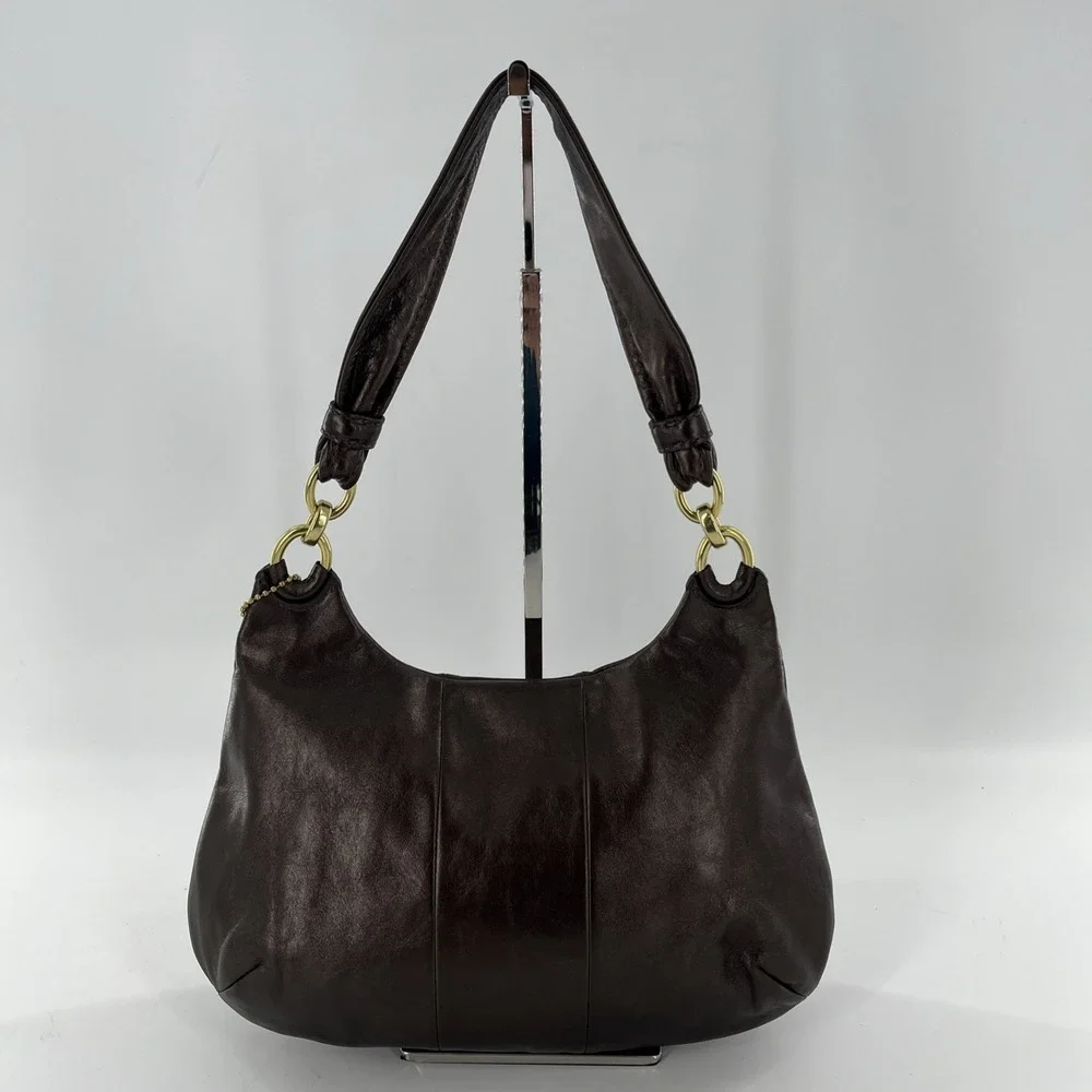 Coach Y2K Kristin Leather Hobo Shoulder‎ Flap Bag Metallic Bronze 18809 Hang Tag